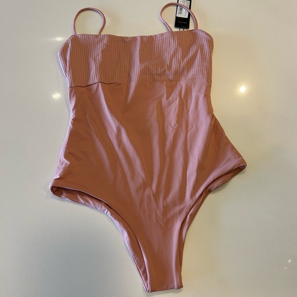 Anthropologie x Tavik Scarlett One Piece Ribbed Swimsuit in Desert Rose, size S - Picture 5 of 8
